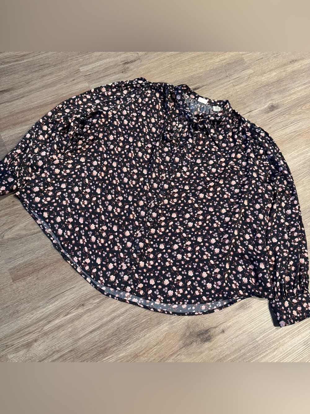 Levi's Black Blouse with Pink Floral Print